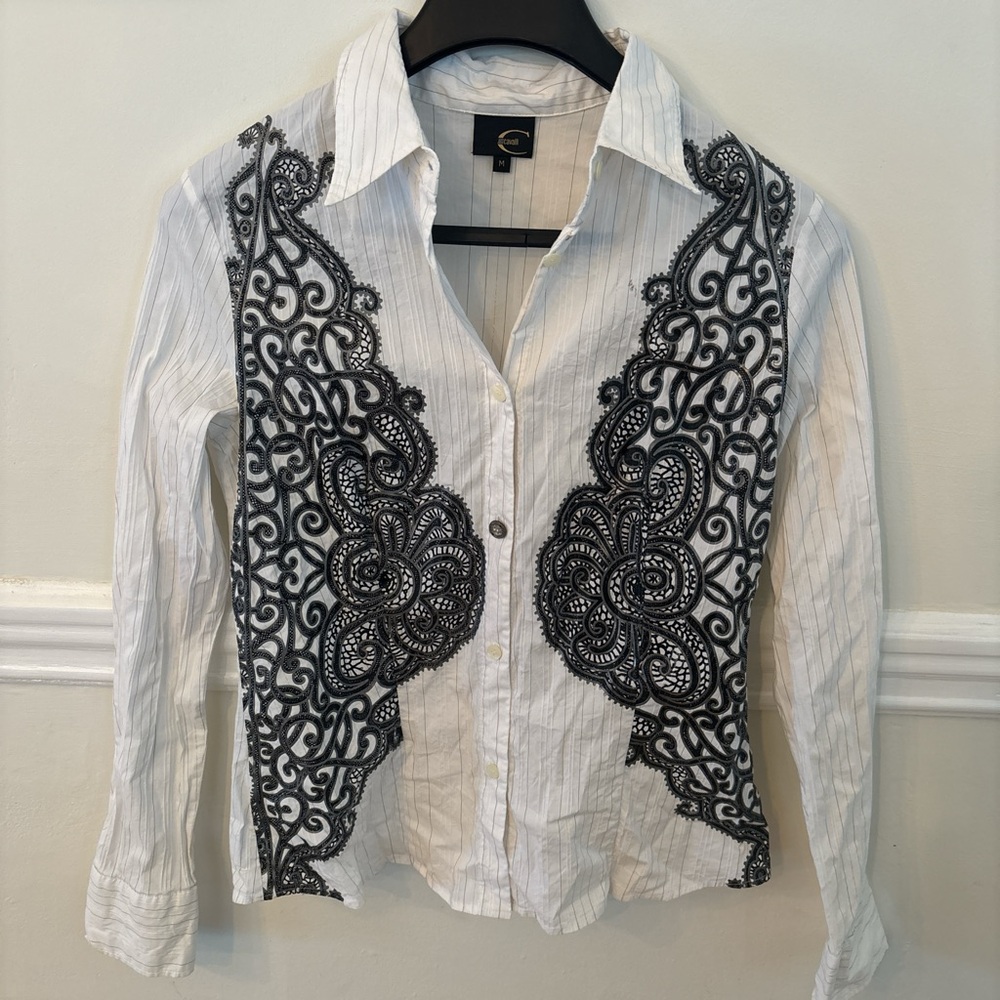 Just Cavalli Embroidered Button Down – Size M